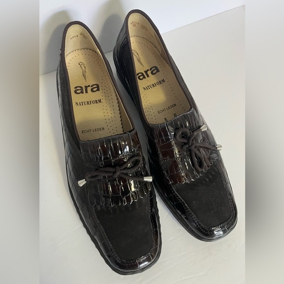 Ara Rachel Loafer Women’s 5 Brown Croc Texture Slip-on - Picture 7 of 13